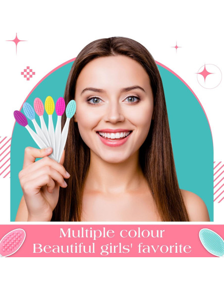 100 Cepillos Exfoliantes de Silicona Newtay para Labios Doble Cara 100 Cepillos Exfoliantes de Silicona Newtay para Labios Doble Cara