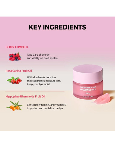 Klavuu Pack Mascarilla Labial Baya 19.84g - Hidratación Profunda