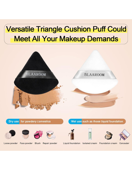 6 Esponjas de Maquillaje Triangulares BLAAROOM Suaves 7 cm 6 Esponjas de Maquillaje Triangulares BLAAROOM Suaves 7 cm