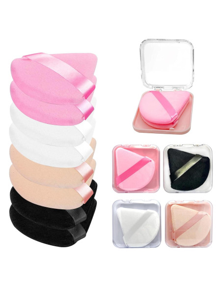 Esponjas de Maquillaje Triangulares ZZJKeep - 8 Piezas con Estuches Esponjas de Maquillaje Triangulares ZZJKeep - 8 Piezas con Estuches