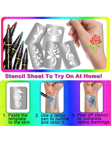 Kit de 390 Plantillas de Tatuajes Temporales Yazhiji