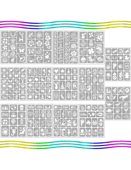 Kit de 390 Plantillas de Tatuajes Temporales Yazhiji Kit de 390 Plantillas de Tatuajes Temporales Yazhiji