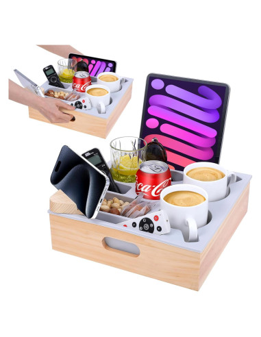 Bandeja Soporte Taza Sofá Hanaoyo Beige 360 Multiusos