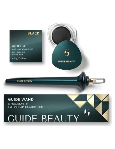 Dúo de Delineador GUIDE Beauty Negro con Varita y Crema Luxe