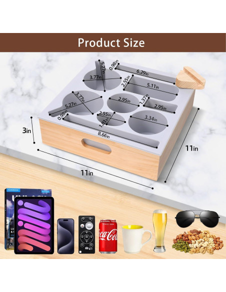 Bandeja Soporte Taza Sofá Hanaoyo Beige 360 Multiusos Bandeja Soporte Taza Sofá Hanaoyo Beige 360 Multiusos