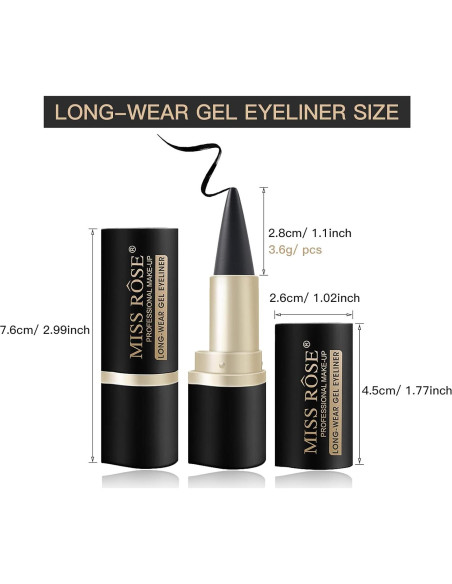 Juego de 2 Lápices de Ojos de Gel Negro LOKFAR Resistente al Agua Juego de 2 Lápices de Ojos de Gel Negro LOKFAR Resistente al Agua