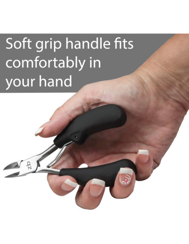 Cortauñas Zizzili para Uñas Gruesas - Mango Ergonómico Negro