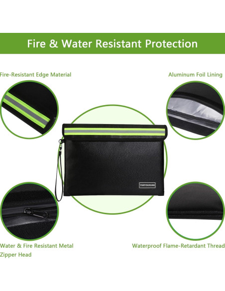 Bolsa Ignífuga YUNYOUXUAN Pequeña 27.9x20.1cm Resistente Bolsa Ignífuga YUNYOUXUAN Pequeña 27.9x20.1cm Resistente