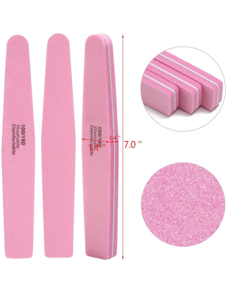 10 Bloques de Pulido de Uñas LoveBB Rosa 100/180 Grano 10 Bloques de Pulido de Uñas LoveBB Rosa 100/180 Grano