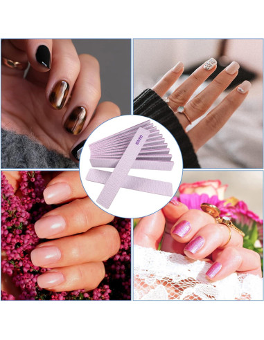 Limas de Uñas 80/80 Grit GigaGround - 12 Piezas Reutilizables