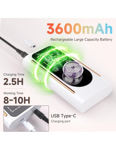 Taladro de Uñas Eléctrico Puriom BQ-112 45000RPM Blanco