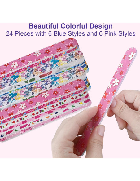 Limas de Uñas Doble Cara HomeyEra - 24 Piezas 180 Granos Limas de Uñas Doble Cara HomeyEra - 24 Piezas 180 Granos