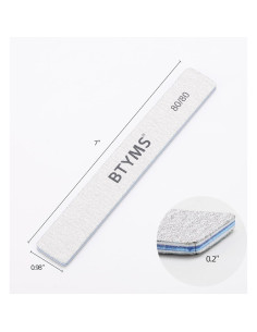 Lima de Uñas Profesional BTYMS 80/80 Grano Doble Cara - 25 Unidades 2