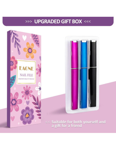 Lima de Uñas de Cristal EAONE con Estuche - 3 Colores