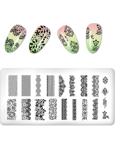 Kit de Estampado de Uñas 6 Piezas FaCai - Acero Inoxidable