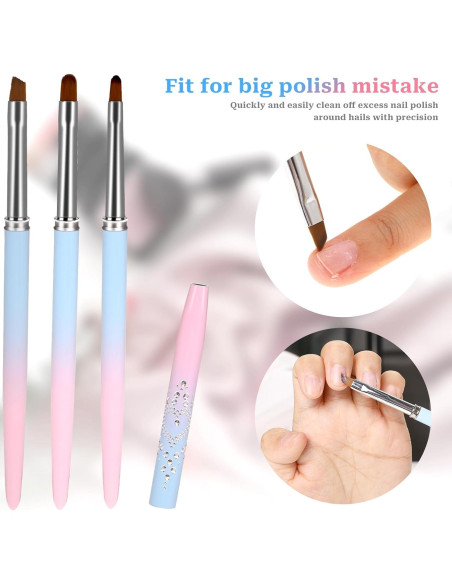 Juego de 3 Pinceles para Limpiar Esmalte de Uñas Sliverdew Juego de 3 Pinceles para Limpiar Esmalte de Uñas Sliverdew
