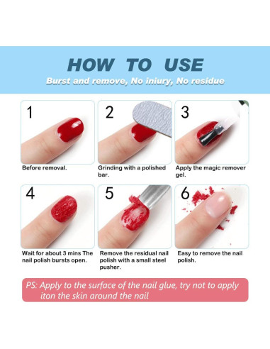 Removedor de Esmalte de Uñas en Gel Tangxiashangmao 15ml x2