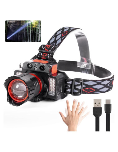 Linterna Frontal Recargable Yaofreeland 90000 Lúmenes IPX6