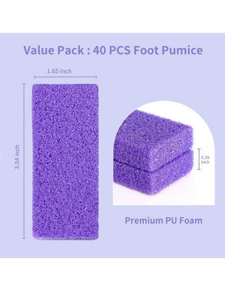 Piedra Pómez Exfoliante NOVAL Morada 40 PCS para Pies Piedra Pómez Exfoliante NOVAL Morada 40 PCS para Pies