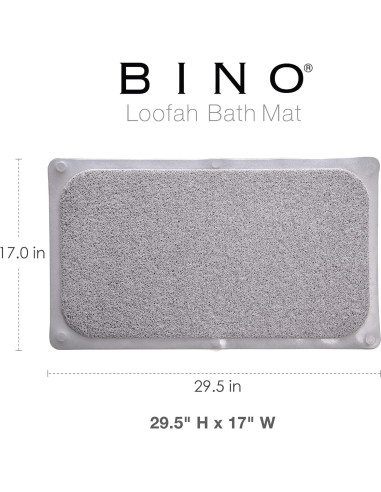 Alfombrilla de baño antideslizante BINO loofah gris claro 75x43 cm