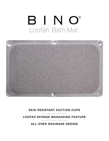 Alfombrilla de baño antideslizante BINO loofah gris claro 75x43 cm