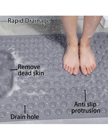 Alfombrilla Antideslizante para Bañera Chngna 69x36 cm con Ventosas