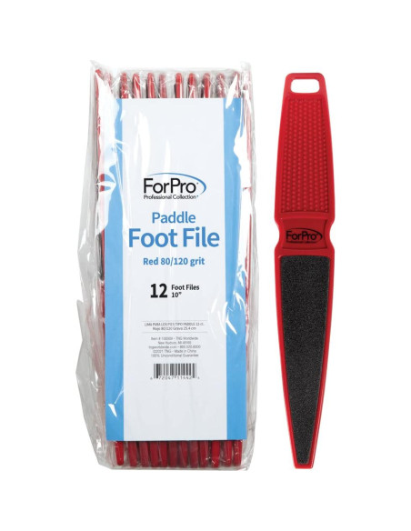 Lima de Pedicura Paddle ForPro 80/120 Grano Doble Cara - Paquete de 12 Lima de Pedicura Paddle ForPro 80/120 Grano Doble Cara - Paquete de 12