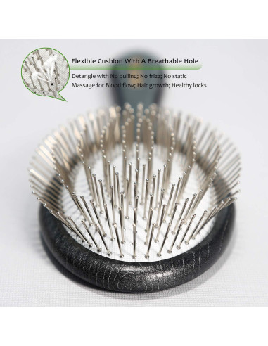 Cepillo Desenredante Paddle BESTOOL con Cerditas Metálicas 18cm