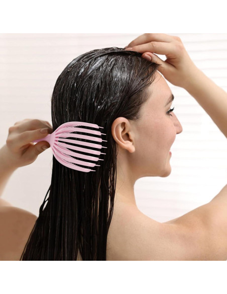 Cepillo Desenredante SHINLEA Rosa para Cabello Rizado y Húmedo Cepillo Desenredante SHINLEA Rosa para Cabello Rizado y Húmedo