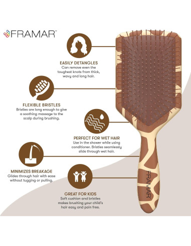 Cepillo Desenredante FRAMAR Jirafa para Todo Tipo de Cabello