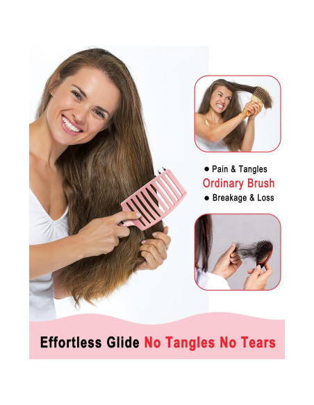 Cepillo Desenredante KTKUDY Rosa Claro para Cabello Húmedo y Seco Cepillo Desenredante KTKUDY Rosa Claro para Cabello Húmedo y Seco