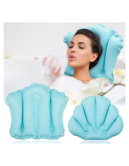 Almohadas Inflables para Baño Jetec - 2 Piezas con Ventosas Almohadas Inflables para Baño Jetec - 2 Piezas con Ventosas