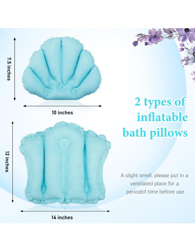 Almohadas Inflables para Baño Jetec - 2 Piezas con Ventosas