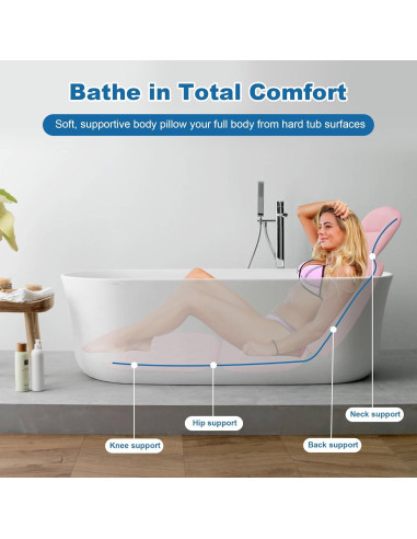Almohada de Baño de Cuerpo Completo sxiiro Rosa 130x40 cm