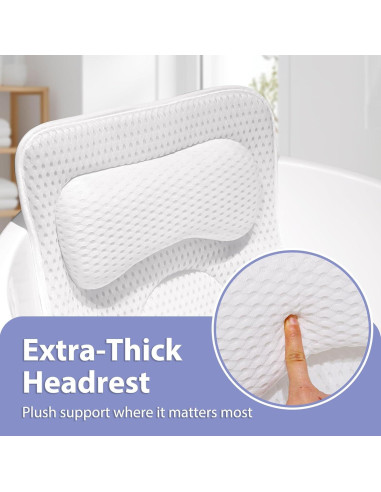 Almohada de Baño Completo Poemland con 168 Ventosas Antideslizantes