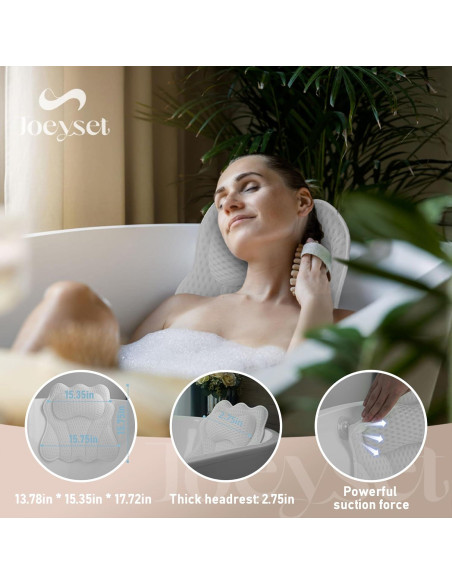 Almohada de Baño Joeyset de Malla 4D Antideslizante - Blanco Almohada de Baño Joeyset de Malla 4D Antideslizante - Blanco