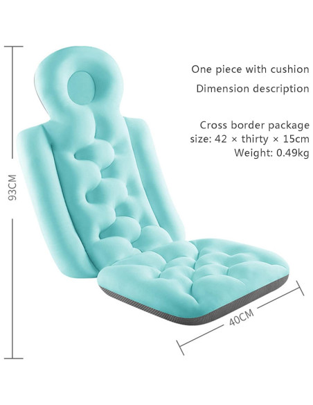 Almohada de Baño Ergonómica Juaugusep 93x40cm Azul Almohada de Baño Ergonómica Juaugusep 93x40cm Azul
