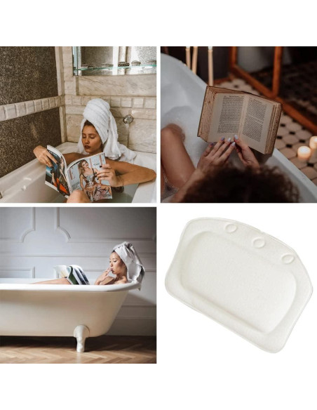 Almohada de Baño wiiAiloo con Ventosas - Espuma PVC Impermeable Almohada de Baño wiiAiloo con Ventosas - Espuma PVC Impermeable