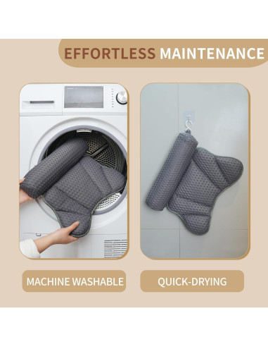 Almohada de Baño Mandrex Gris con Ventosas y Malla 40x32cm