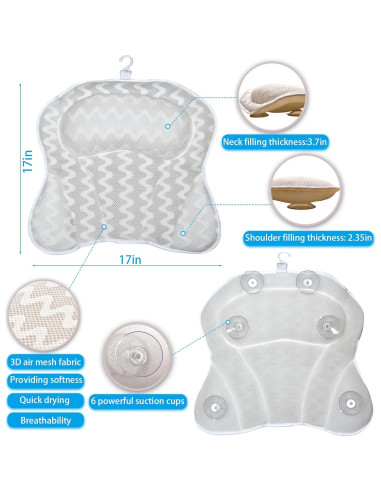 Bandeja Expandible de Bambú MXMLFXING para Baño con Almohada y Gorro