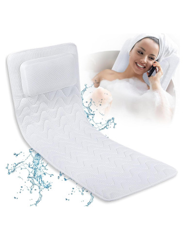 Almohada de Baño Completo YIGO MASTER Blanca con Soporte