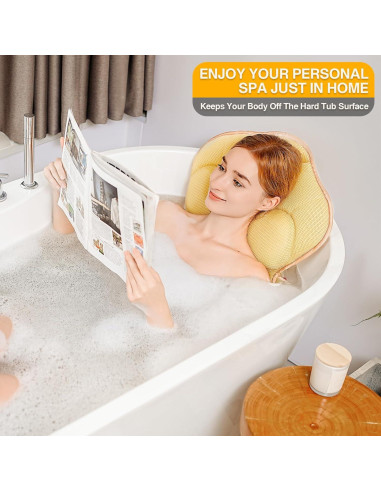 Almohada de Baño Ergonómica Pesipers 61.7x22.8 cm Dorado