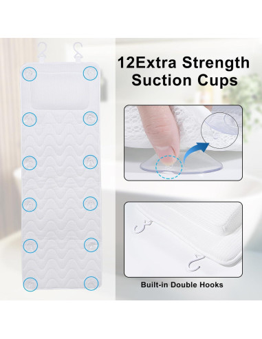 Almohada de Baño Completo YIGO MASTER Blanca con Soporte