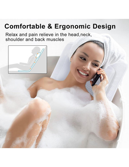 Almohada de Baño Completo YIGO MASTER Blanca con Soporte Almohada de Baño Completo YIGO MASTER Blanca con Soporte
