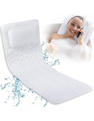 Almohada de Baño Completo YIGO MASTER Blanca con Soporte