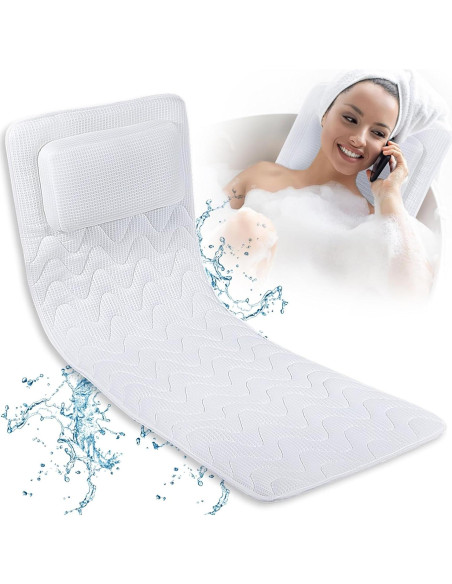 Almohada de Baño Completo YIGO MASTER Blanca con Soporte Almohada de Baño Completo YIGO MASTER Blanca con Soporte