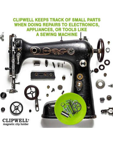 Soporte Magnético para Clips de Papel Clipwell - Blanco - 14.61x9.84cm