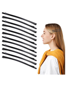 60 Pinzas de Pelo Jumbo Negras Metalicas 8.5 cm Clips Premium