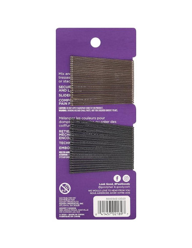 Pinzas de Pelo Antideslizantes Goody - 48 Unidades Negras