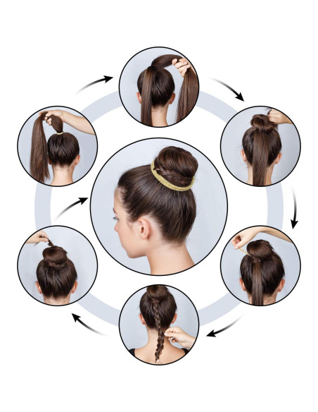 Gomas de Pelo Elásticas Sin Metal TecUnite 50 Piezas 3mm Gomas de Pelo Elásticas Sin Metal TecUnite 50 Piezas 3mm